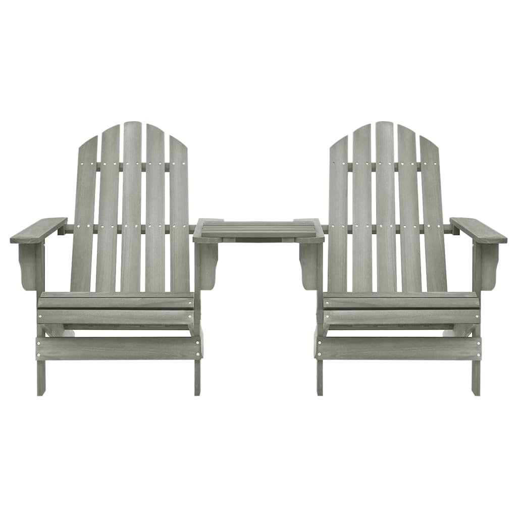 Garten-Adirondack-Stühle mit Teetisch Massivholz Tanne Grau