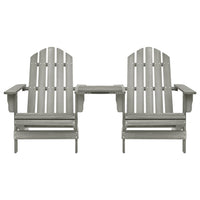 Thumbnail for Garten-Adirondack-Stühle mit Teetisch Massivholz Tanne Grau