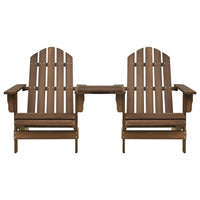 Thumbnail for Garten-Adirondack-Stühle mit Teetisch Massivholz Tanne Braun
