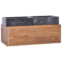 Thumbnail for Wand-Badschrank 90x45x30 cm Teak Massivholz