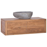 Thumbnail for Wand-Badschrank 90x45x30 cm Teak Massivholz
