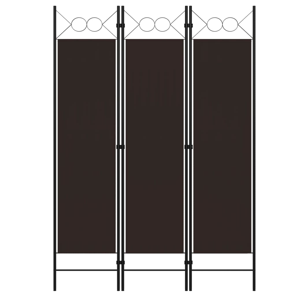 3-tlg. Raumteiler Braun 120 x 180 cm