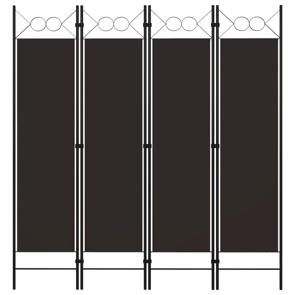 4-tlg. Raumteiler Braun 160 x 180 cm