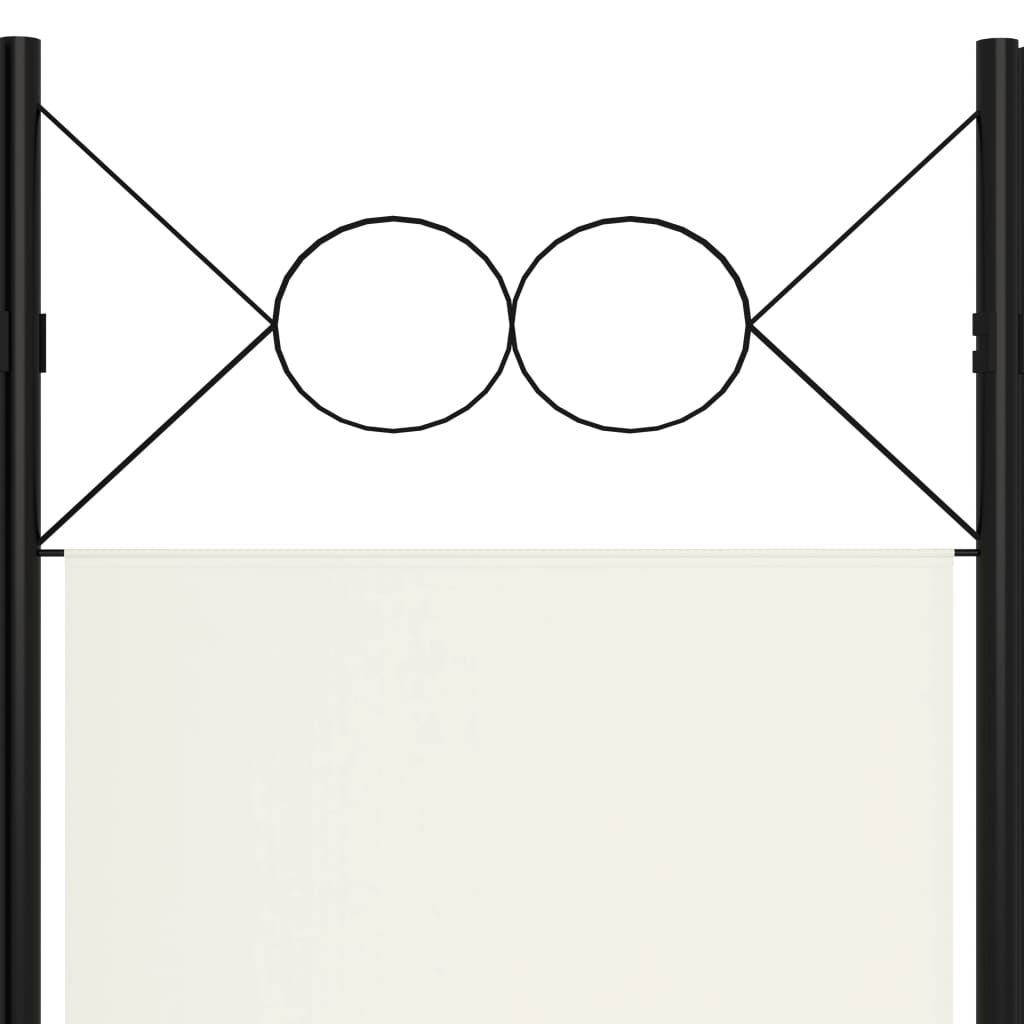 4-tlg. Raumteiler Cremeweiß 160x180 cm