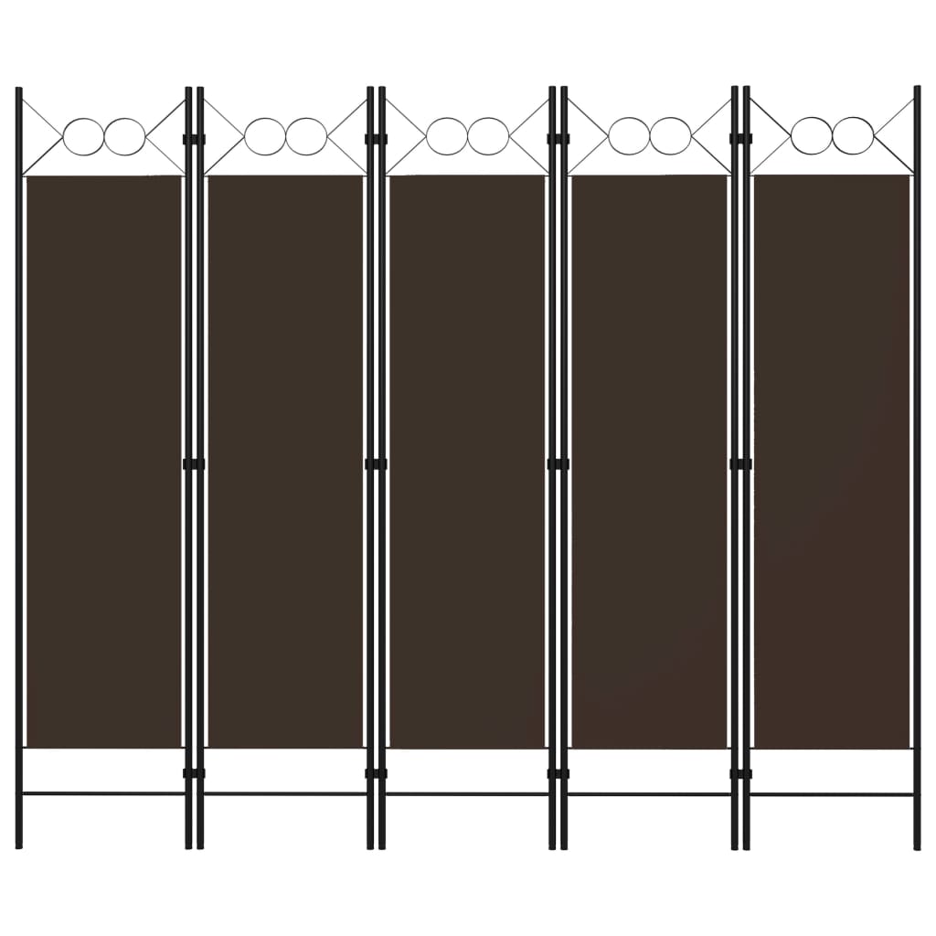 5-tlg. Raumteiler Braun 200 x 180 cm