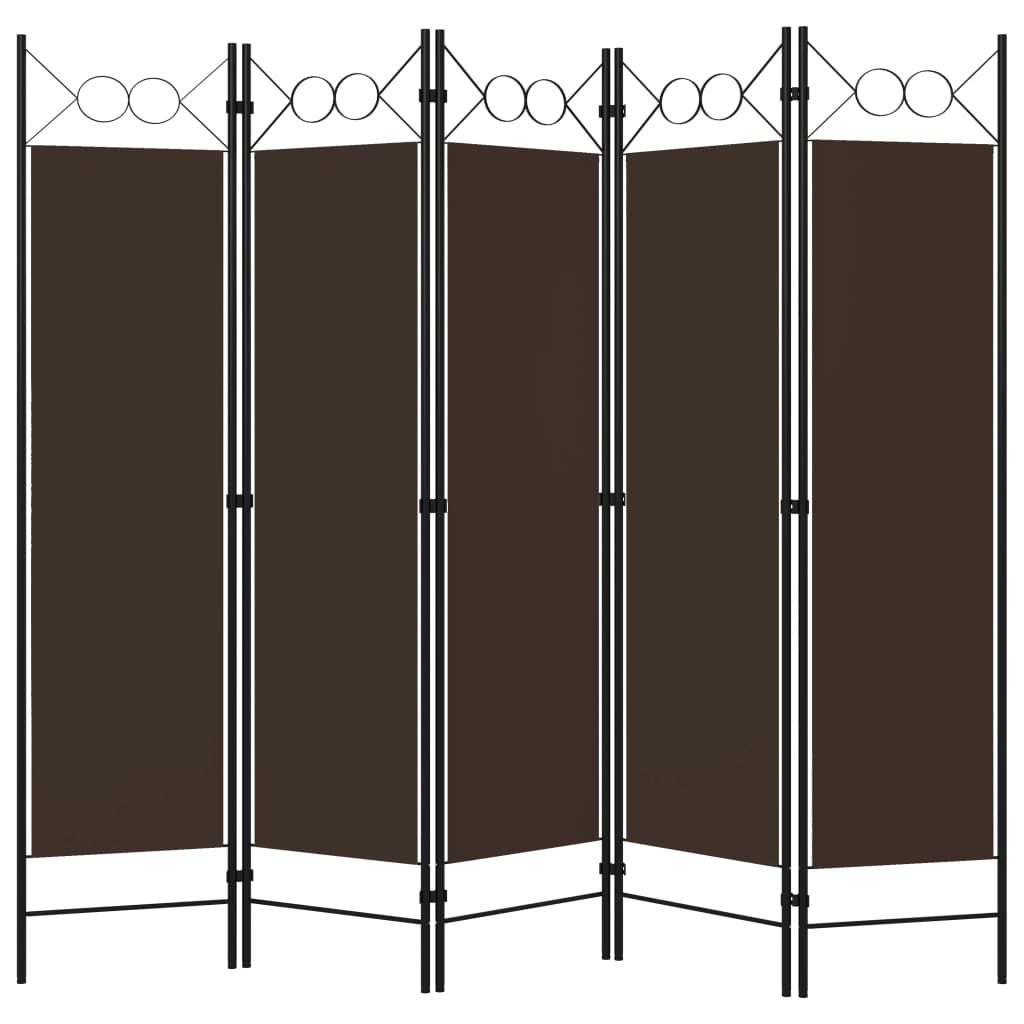 5-tlg. Raumteiler Braun 200 x 180 cm