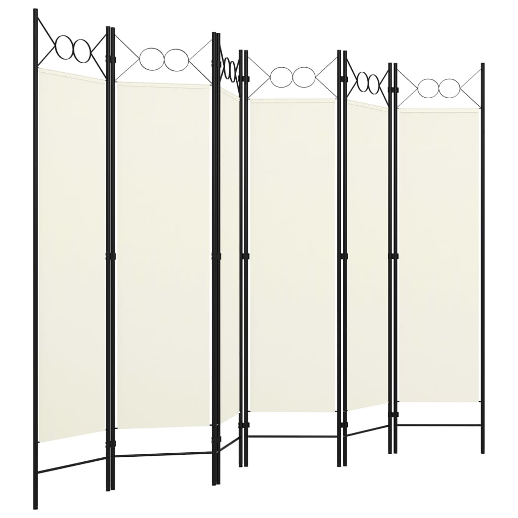 6-tlg. Raumteiler Cremeweiß 240x180 cm