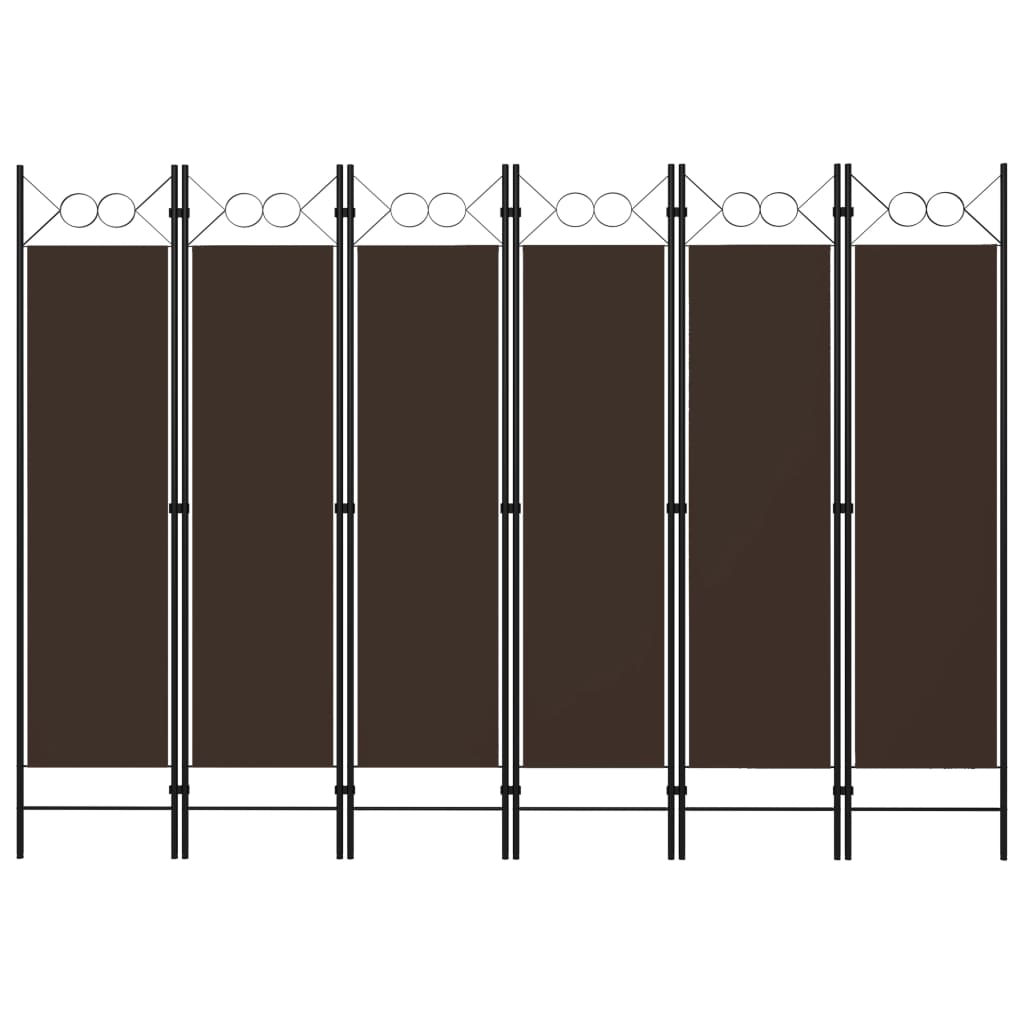 6-tlg. Raumteiler Braun 240 x 180 cm