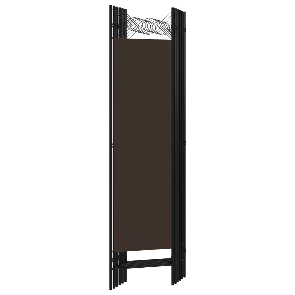 6-tlg. Raumteiler Braun 240 x 180 cm