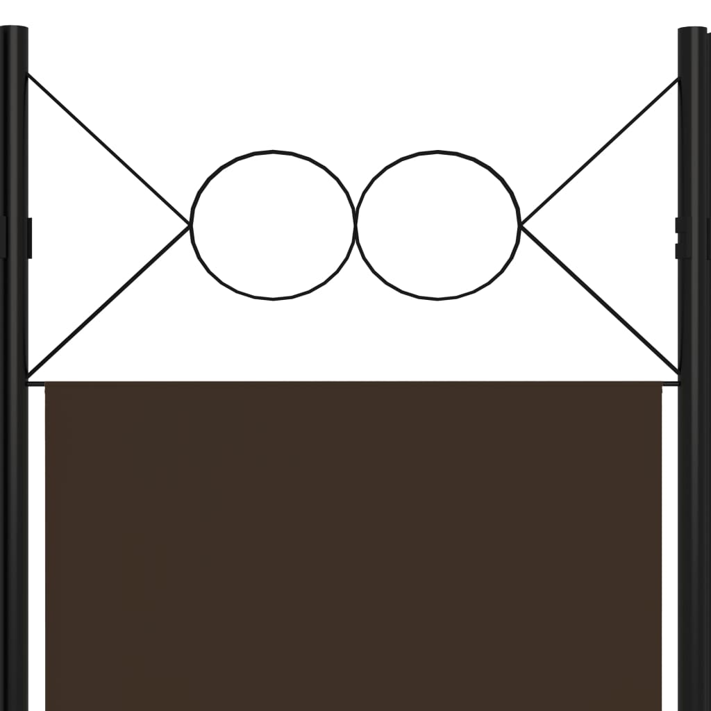 6-tlg. Raumteiler Braun 240 x 180 cm