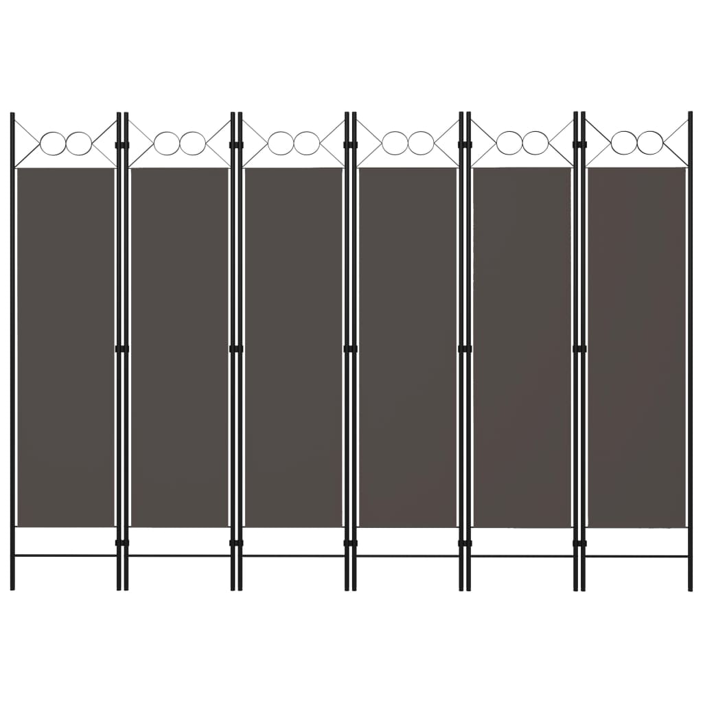 6-tlg. Raumteiler Anthrazit 240 x 180 cm