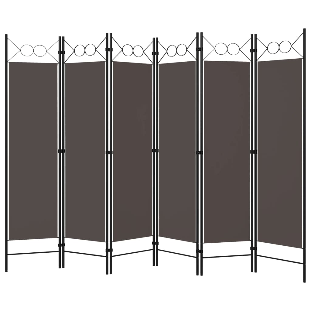 6-tlg. Raumteiler Anthrazit 240 x 180 cm