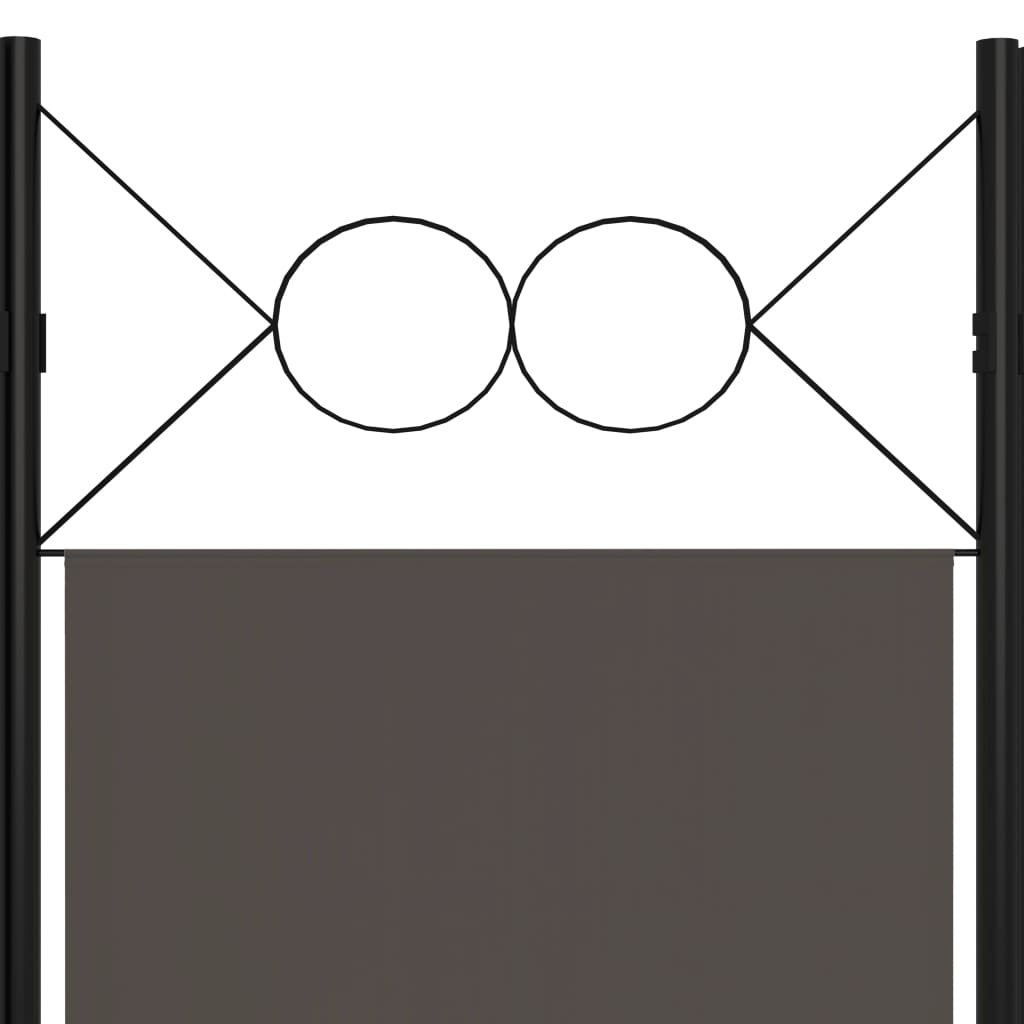 6-tlg. Raumteiler Anthrazit 240 x 180 cm