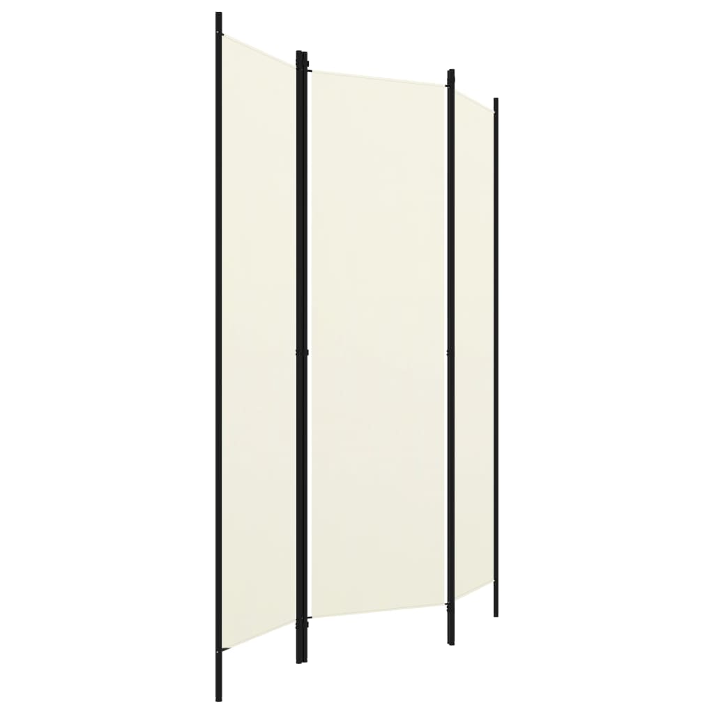 3-tlg. Raumteiler Cremeweiß 150x180 cm