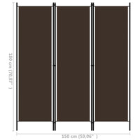 Thumbnail for 3-tlg. Raumteiler Braun 150x180 cm