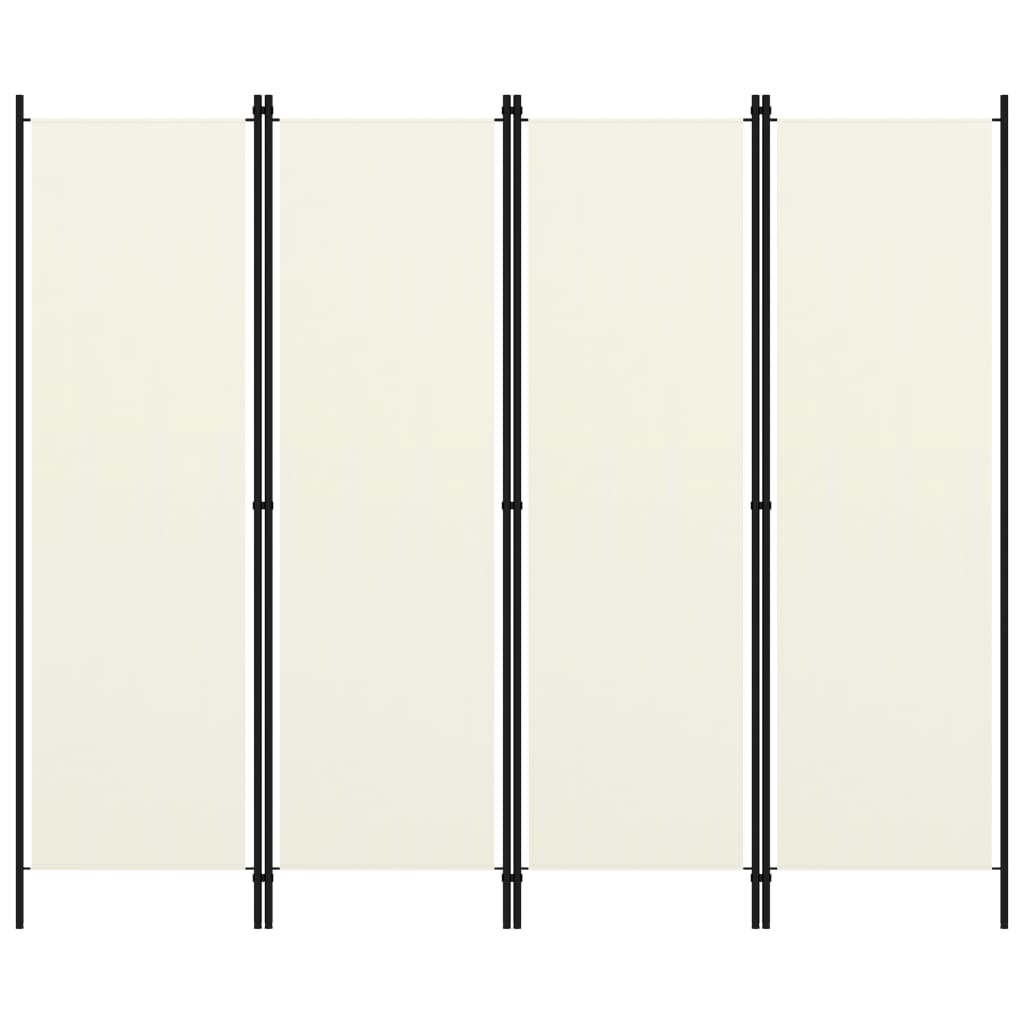 4-tlg. Raumteiler Cremeweiß 200x180 cm