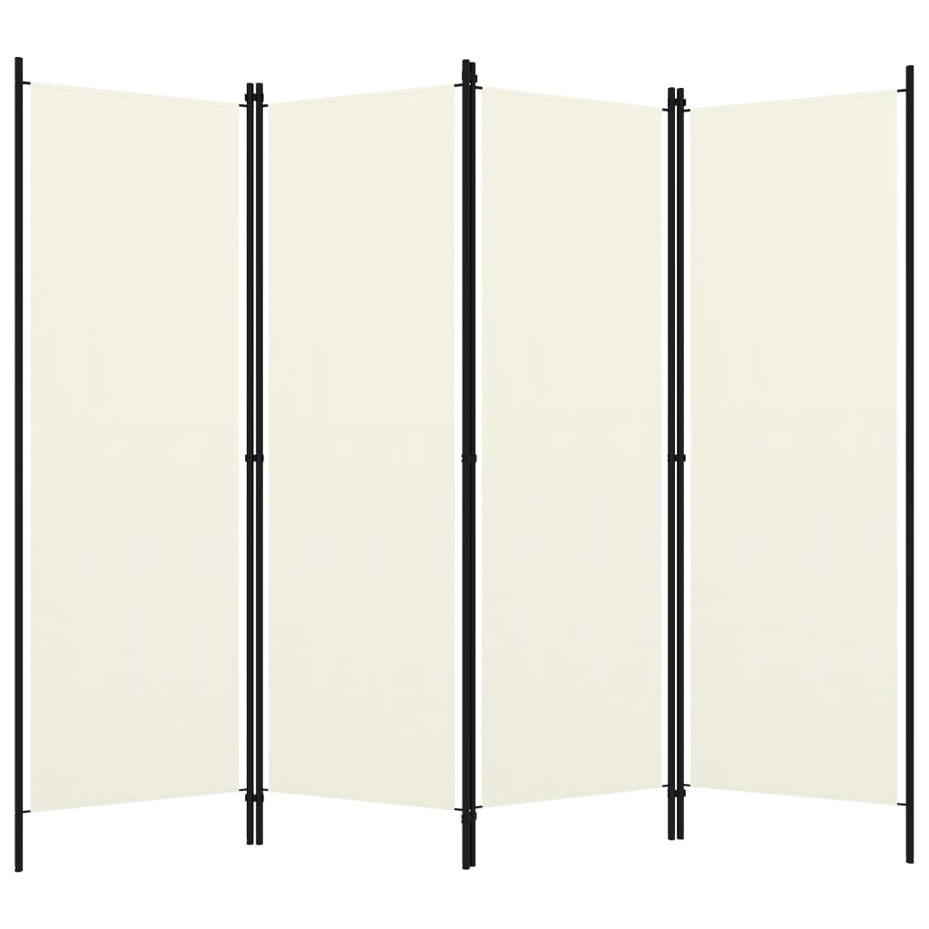 4-tlg. Raumteiler Cremeweiß 200x180 cm