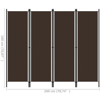 Thumbnail for 4-tlg. Raumteiler Braun 200x180 cm