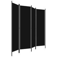 Thumbnail for 4-tlg. Raumteiler Schwarz 200x180 cm