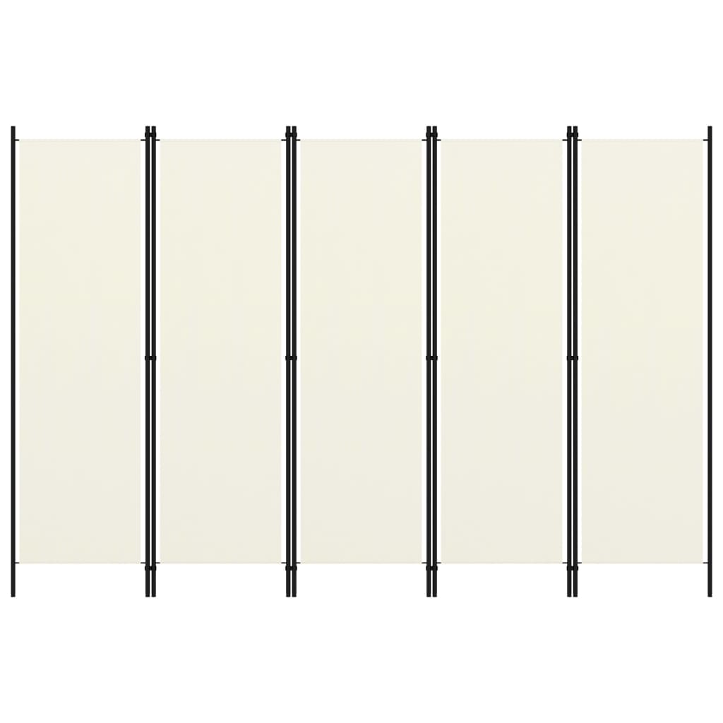 5-tlg. Raumteiler Cremeweiß 250x180 cm