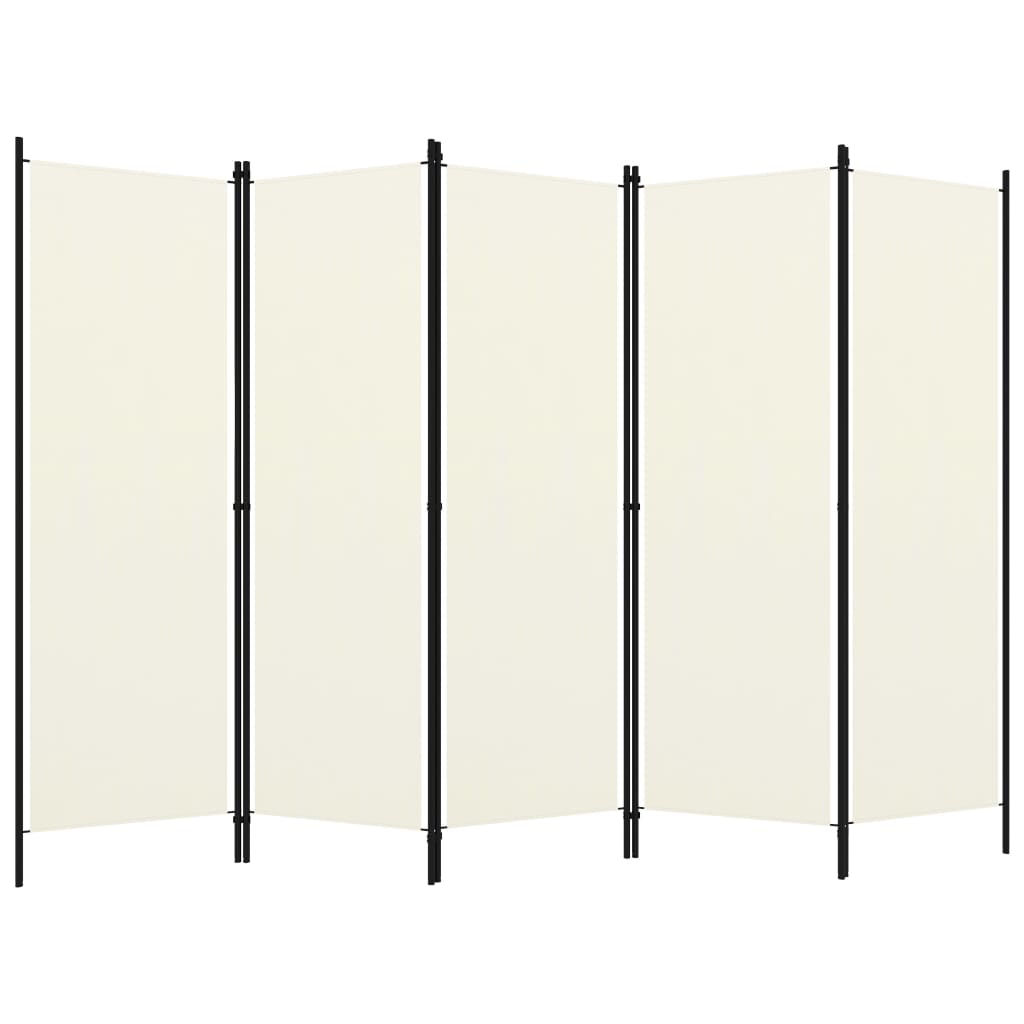 5-tlg. Raumteiler Cremeweiß 250x180 cm