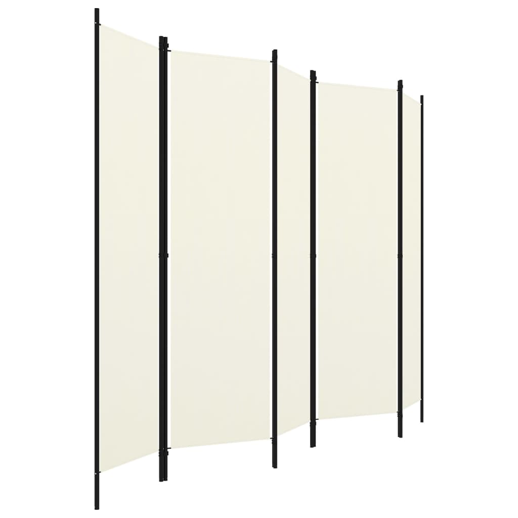 5-tlg. Raumteiler Cremeweiß 250x180 cm