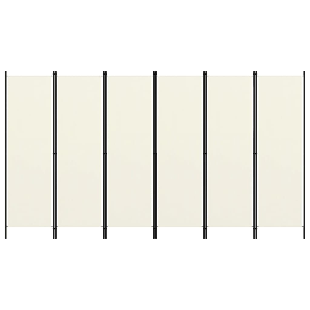 6-tlg. Raumteiler Cremeweiß 300x180 cm
