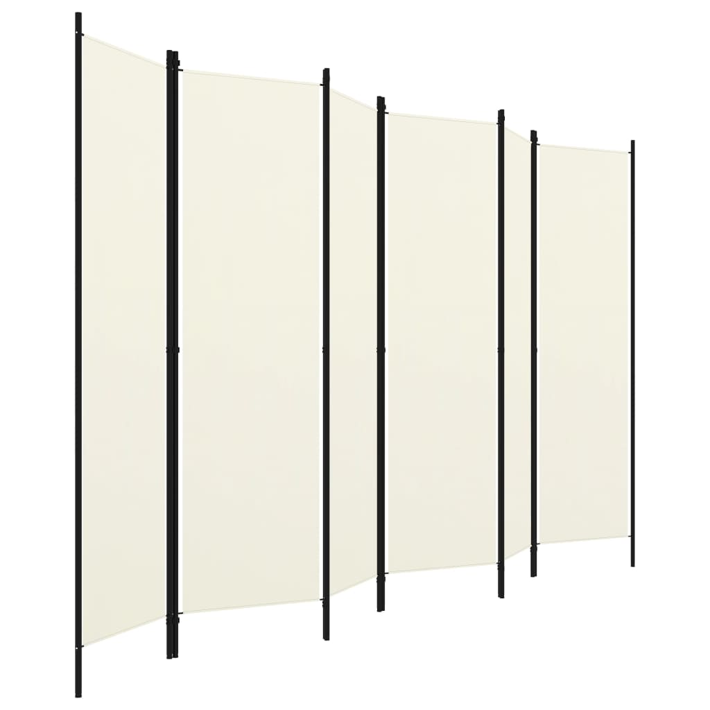 6-tlg. Raumteiler Cremeweiß 300x180 cm