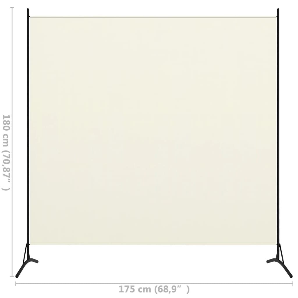 1-tlg. Raumteiler Cremeweiß 175x180 cm
