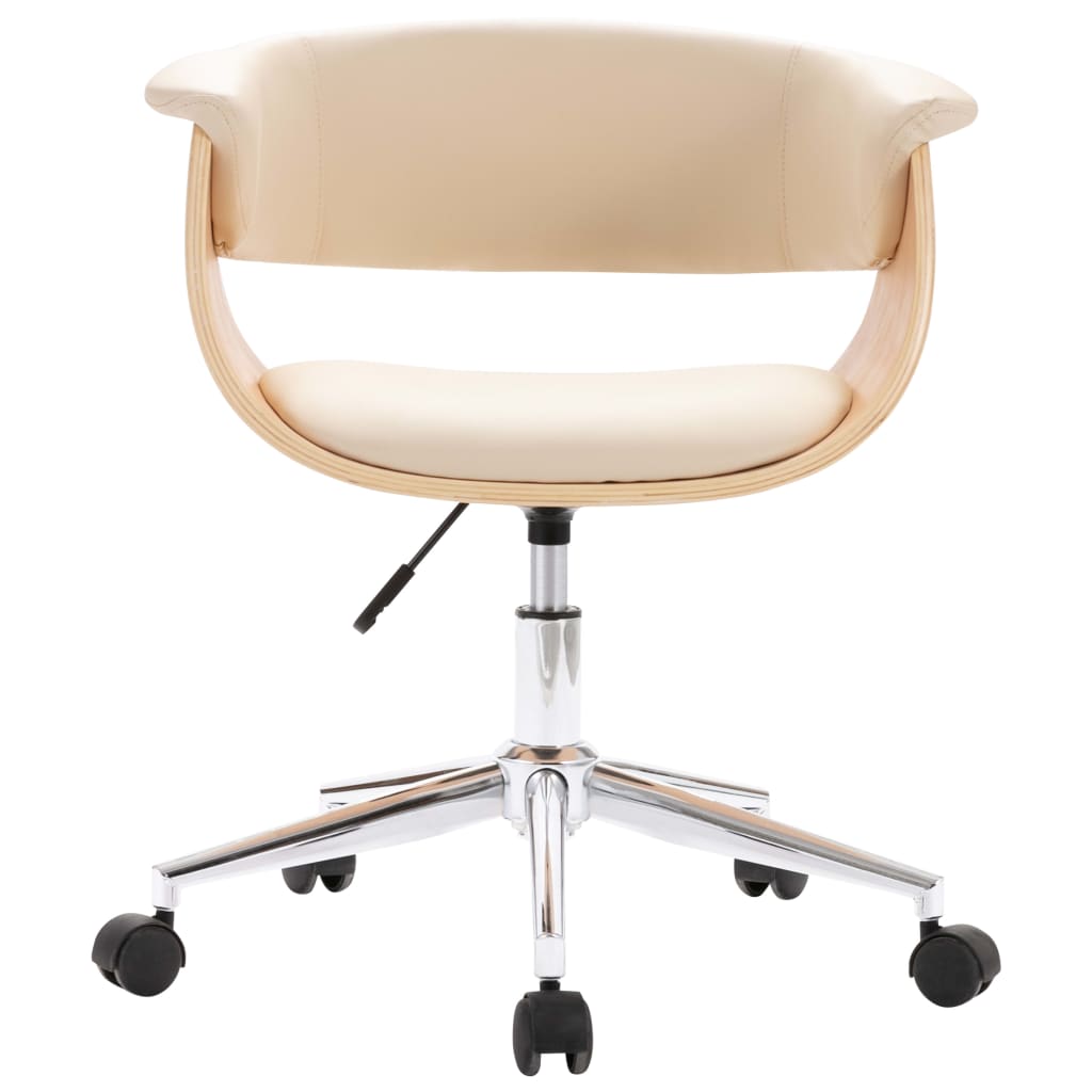 Drehbare Esszimmerstühle 2 Stk. Creme Kunstleder