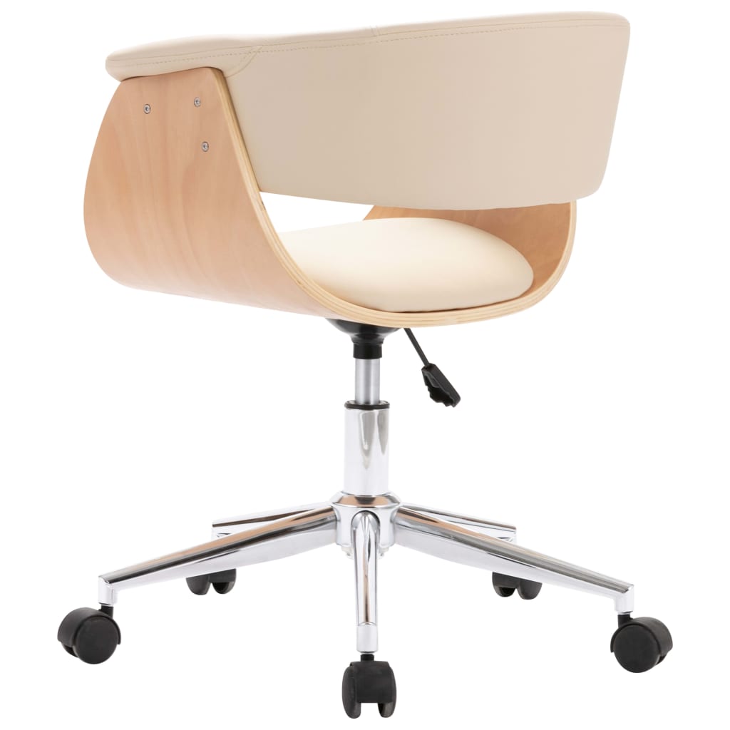 Drehbare Esszimmerstühle 2 Stk. Creme Kunstleder