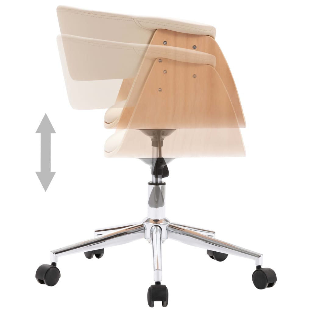 Drehbare Esszimmerstühle 2 Stk. Creme Kunstleder