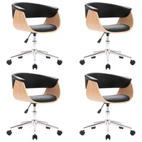 Thumbnail for Drehbare Esszimmerstühle 4 Stk. Schwarz Kunstleder