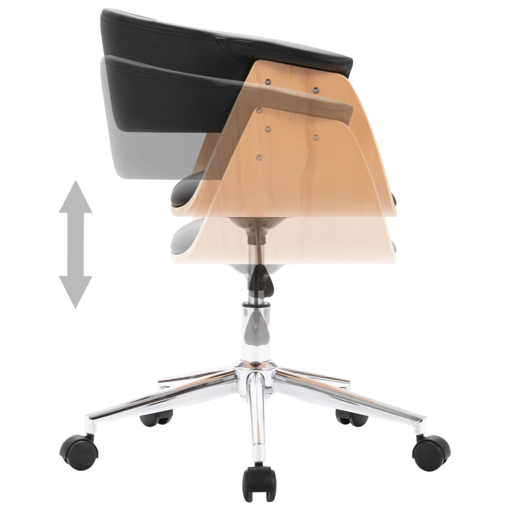 Drehbare Esszimmerstühle 4 Stk. Schwarz Kunstleder