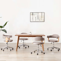 Thumbnail for Drehbare Esszimmerstühle 4 Stk. Taupe Bugholz und Stoff