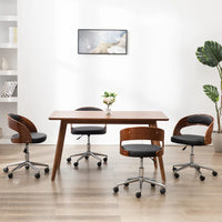 Thumbnail for Drehbare Esszimmerstühle 4 Stk. Schwarz Bugholz und Kunstleder