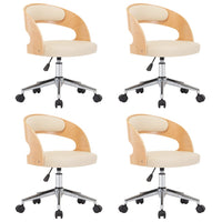 Thumbnail for Drehbare Esszimmerstühle 4 Stk. Creme Bugholz und Kunstleder