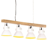 Thumbnail for Deckenlampe Industriestil Weiß E27 Mangoholz