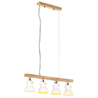 Thumbnail for Deckenlampe Industriestil Weiß E27 Mangoholz