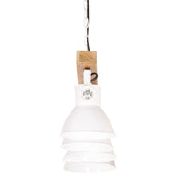 Thumbnail for Deckenlampe Industriestil Weiß E27 Mangoholz