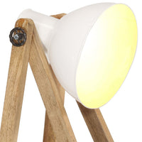 Thumbnail for Stehlampe Weiß E27 Mango Massivholz