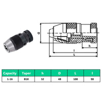 Thumbnail for Schnellspannbohrfutter MT2-B18 mit 16 mm Spannbereich