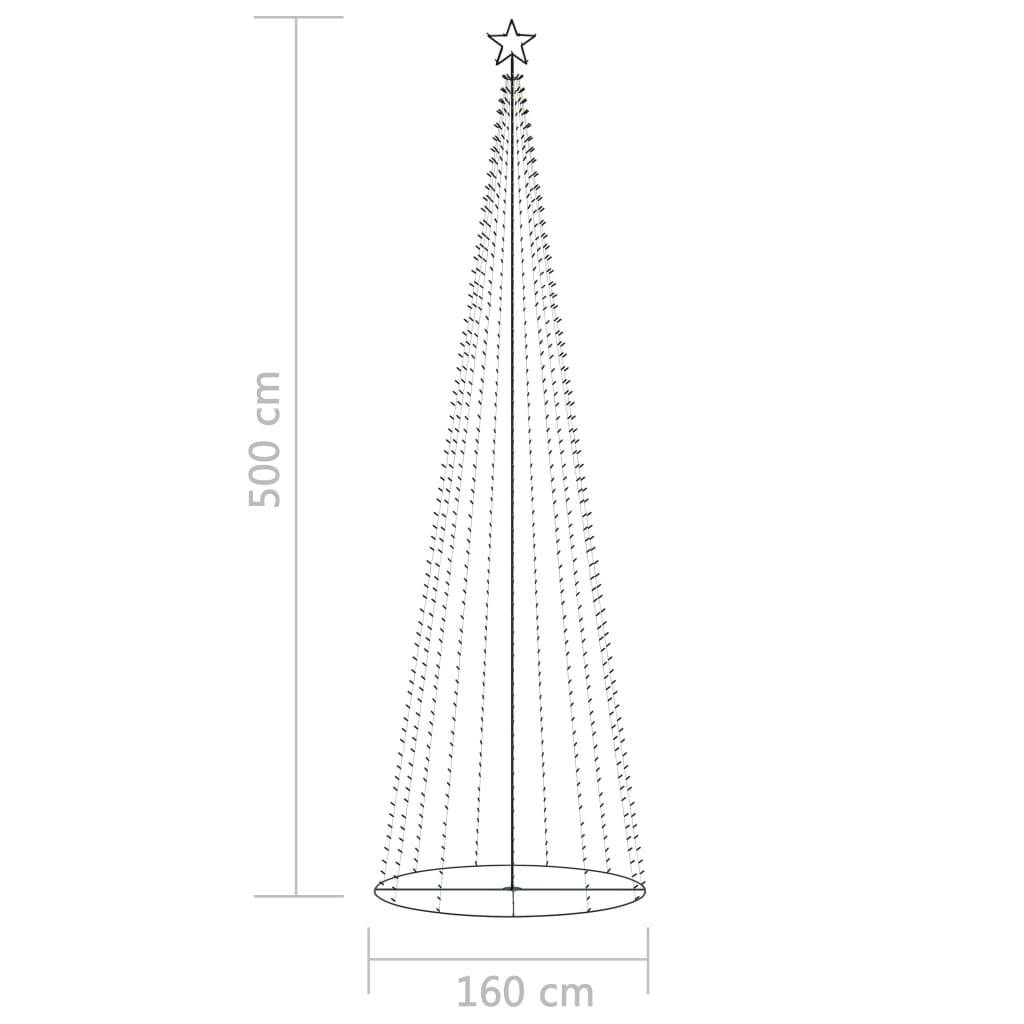 Weihnachtsbaum Kegelform 752 Warmweiße LEDs Deko 160x500 cm