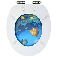 Thumbnail for Toilettensitz mit Soft-Close-Deckel MDF Tiefsee-Design