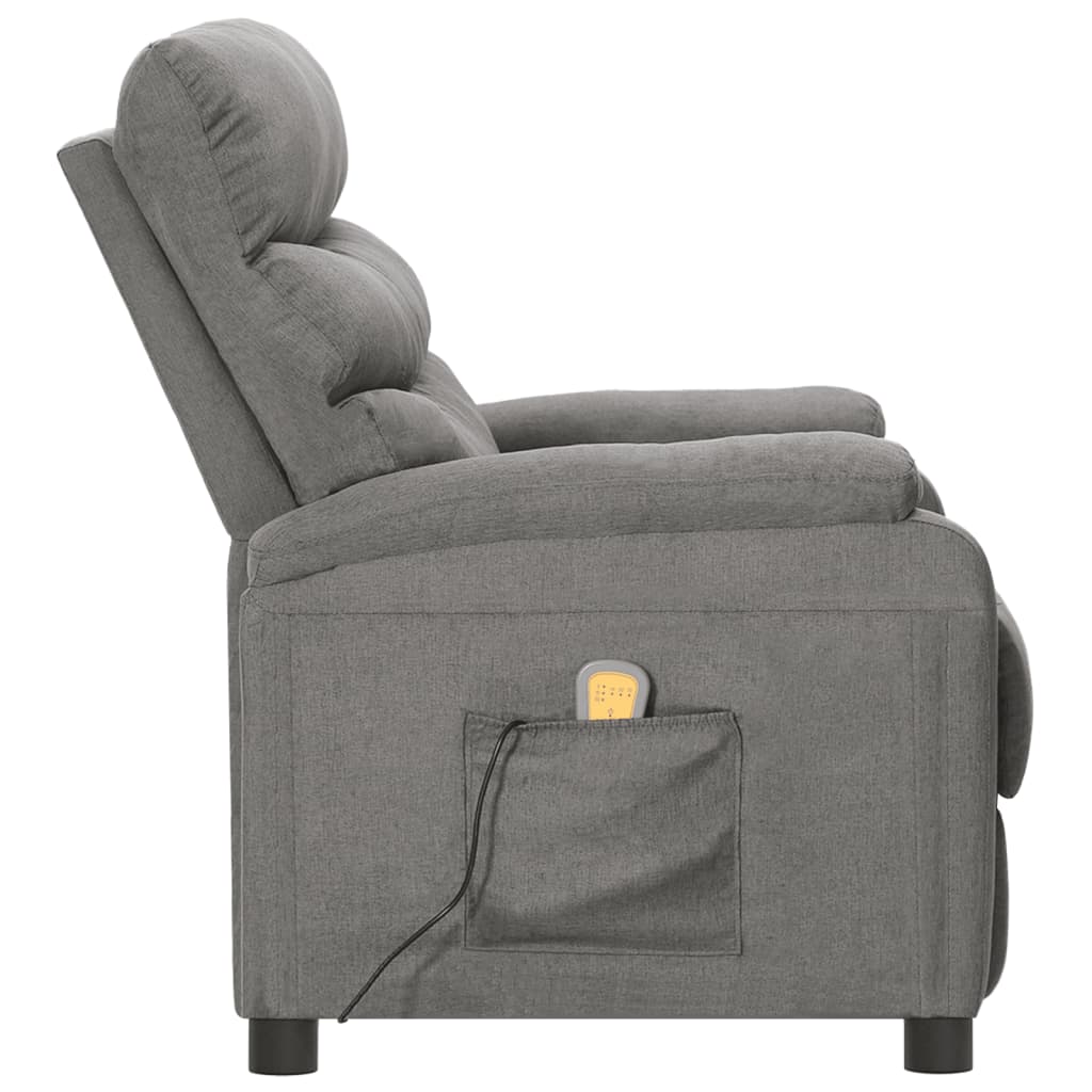 Massagesessel Hellgrau Stoff