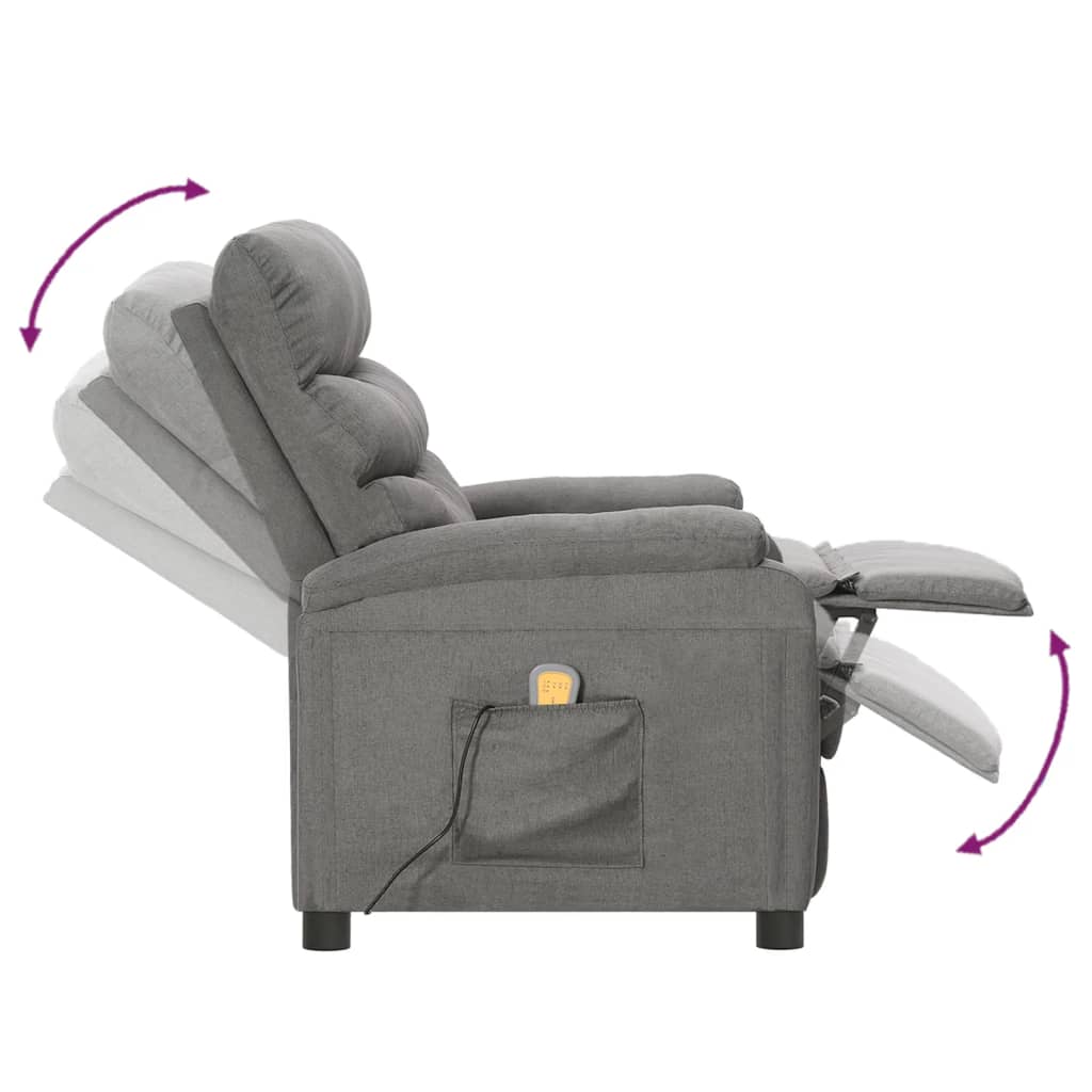 Massagesessel Hellgrau Stoff