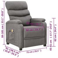 Thumbnail for Massagesessel Hellgrau Stoff