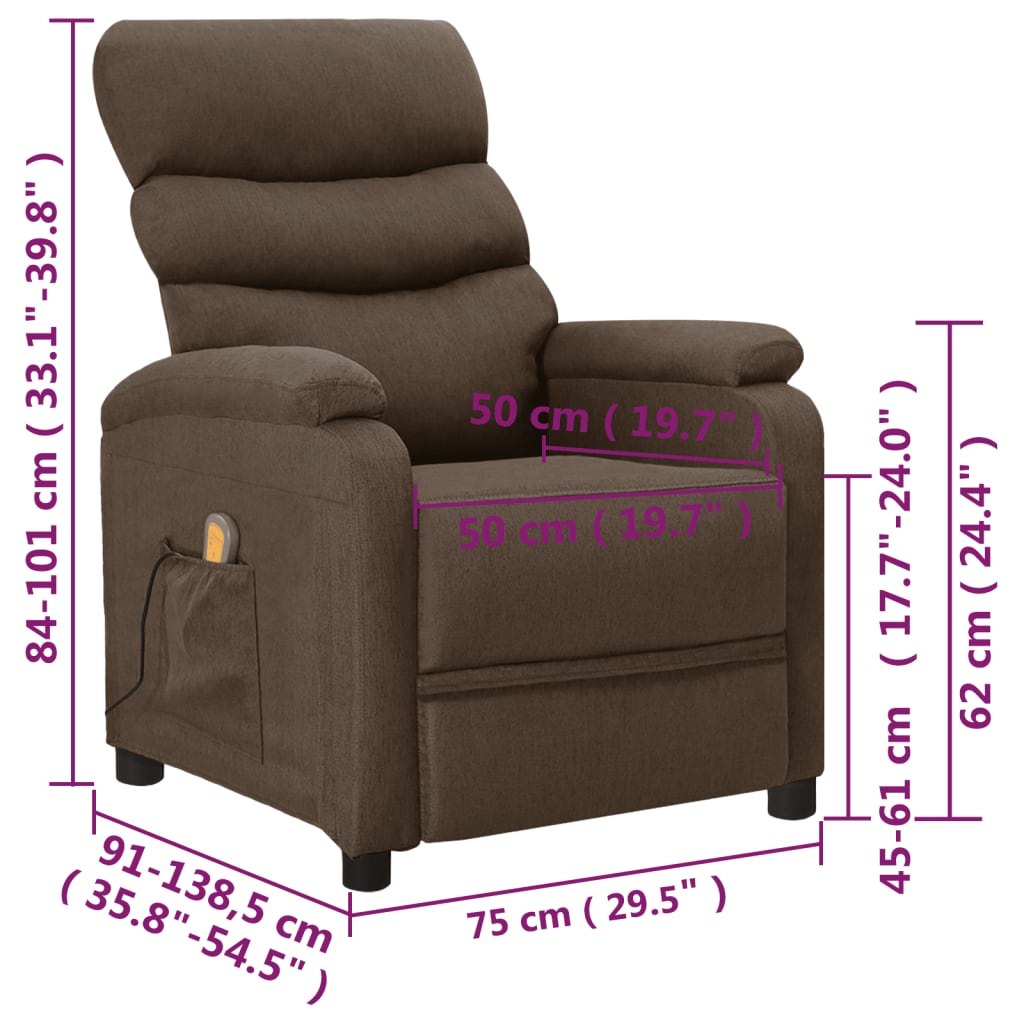 Massagesessel Braun Stoff