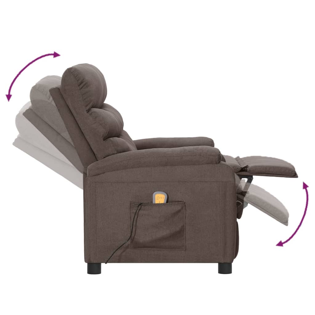 Massagesessel Taupe Stoff