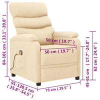 Thumbnail for Massagesessel Creme Stoff